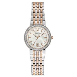 Bulova Women's Diamond White Dial Watch - 98R280